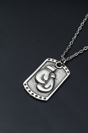 Boks Eldiveni Künye Düz Zincir Kolye