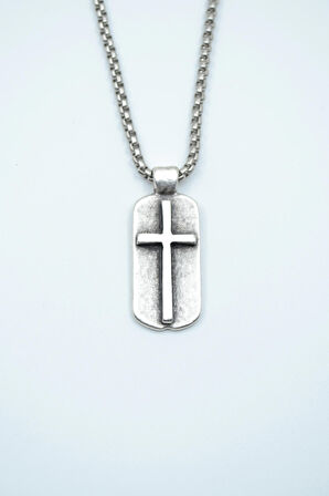 Haç Künye Örme Zincir Kolye