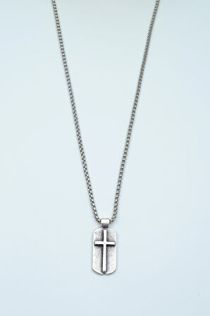 Haç Künye Örme Zincir Kolye