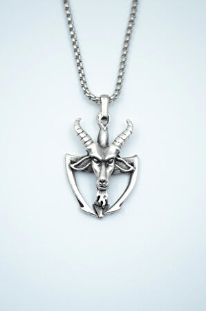 Pagan - Keçi Şeytan Örme Zincir Kolye