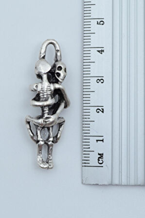 3'lü Sarılan İskelet Ejderha Kılıç Viking Savaşçı  Gümüş Kaplama Unisex Düz Zincir Kolye Seti kod 1211