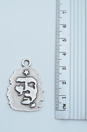 3'lü Devrim Che Guevara Orak Çekiç  Gümüş Kaplama Unisex Düz Zincir Kolye Seti kod 1201