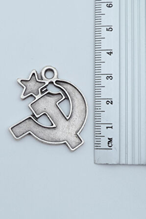 3'lü Devrim Che Guevara Orak Çekiç  Gümüş Kaplama Unisex Düz Zincir Kolye Seti kod 1201