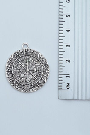 Vegvisir Viking Pusulası Örme Zincir Kolye