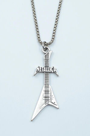 Metallica Elektro Gitar Örme Zincir Kolye