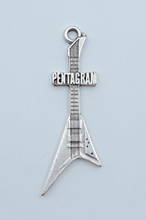Pentagram Elektro Gitar Örme Zincir Kolye