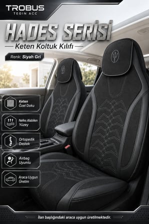Nissan Juke 2010 ve Sonrası Uyumlu Hades Serisi Keten Koltuk Kılıfı Siyah Beyaz