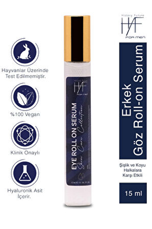 Erkeklere Özel Göz Roll-on Serum Kırışıklık Şişlik Ve Koyu Halkalara Karşı Etkili Hızlı Emilim 15ml