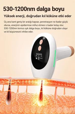 IPL Buz Lazer Epilasyon Aleti Tüy Alma Cihazı | 9 Kademeli | 999.999 Atım | Otomatik Ve Manuel