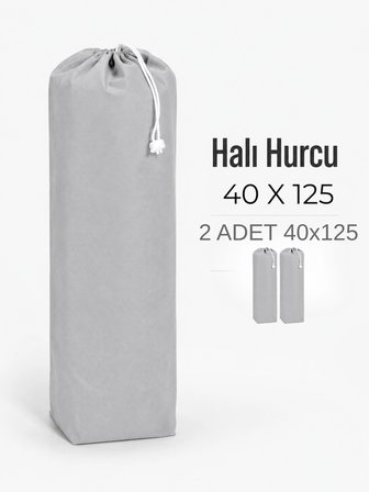 Beylini 40x125 2 Adet Halı Hurcu Yolluk Sığar Lastikli Nefes Alabilir Kokmaz Tela Lastikli Halı Kılıfı Poşeti Ambalajı Taşınma Çantası Yorgan Çamaşır Yastık Saklama Torbası Gri Renk