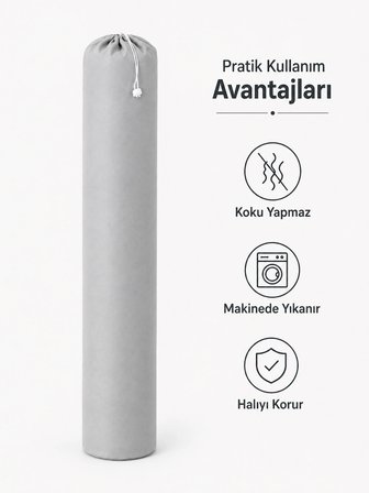 Beylini 40x185 1 Adet Halı Hurcu 4m2 Sığar Lastikli Nefes Alabilir Kokmaz Tela Lastikli Halı Kılıfı Poşeti Ambalajı Taşınma Çantası Yorgan Çamaşır Yastık Saklama Torbası Gri Renk