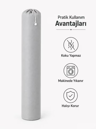 Beylini 40x185 6 Adet Halı Hurcu 4m2 Sığar Lastikli Nefes Alabilir Kokmaz Tela Lastikli Halı Kılıfı Poşeti Ambalajı Taşınma Çantası Yorgan Çamaşır Yastık Saklama Torbası Gri Renk