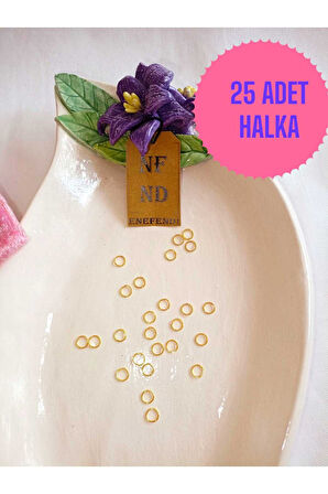 25 ADET ALTINSARISI HALKA TAKI APARATI TAKI EKLEME APARATI 6mm MONTAJ BAĞLANTI HALKASI