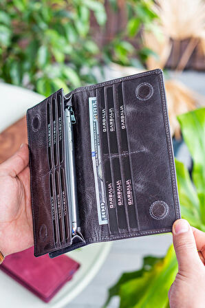 Garbalia Hamburg Hakiki Deri El Saplı Mıknatıslı Telefon Bölmeli Portföy Cüzdan