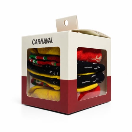 CARNAVAL Hamburger Kutulu 2'li Hediye Çorap Seti - Burger Desenli Unisex Pamuk Çorap
