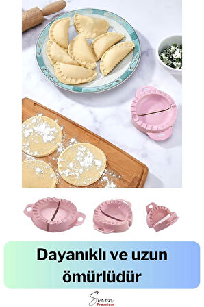 Premium 3 Boy Ravioli, Mantı, Kurabiye, Poğaça, Çi Börek ve Hamur Kalıbı Aparatı Pratik Şekil Verme