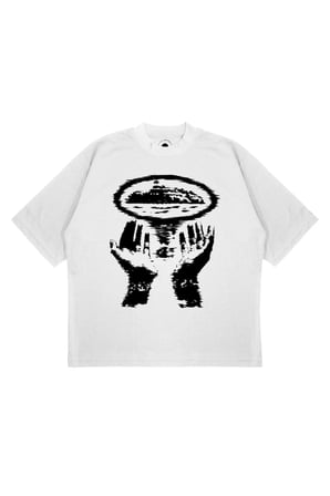 Unisex Oversize CORTEIZ HANDS Baskılı Boxy Fit Kalın Kumaşlı (240gsm) T-shirt