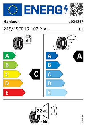 Hankook Ventus S1 evo3 K127 245/45ZR19 102Y XL ( Yıl: 2024 )