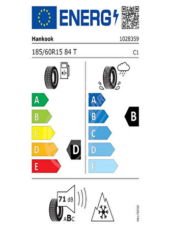 Hankook 185/60R15 84T Hankook W462 Winter Rs3 M+S Oto Kış Lastiği (Üretim Yılı: 2024)