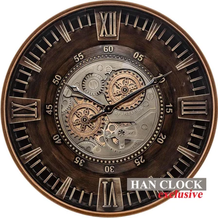HAN CLOCK Clenton Metal Çarklı Duvar Saati 60 Cm