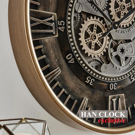 HAN CLOCK Clenton Metal Çarklı Duvar Saati 60 Cm