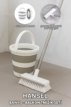 TEMİZLİK SETİ KOVALI BANYO-BALKON KATLANIR KOVA 13LT