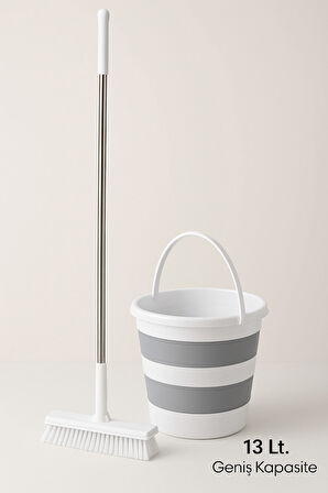 TEMİZLİK SETİ KOVALI BANYO-BALKON KATLANIR KOVA 13LT