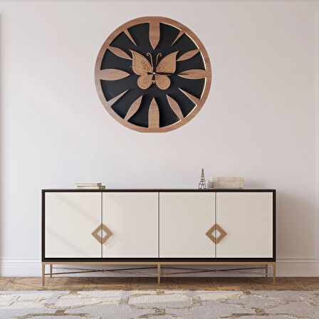 DUVAR SAATİ YALDIZ KELEBEK SAAT MODELİ EBATI 55X55 KALINLIĞI 11 MM