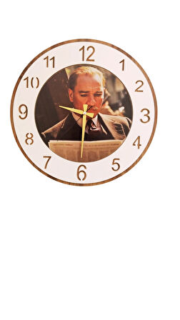 ATATÜRK FOTOĞRAFLI 40X40 EBATINDA DUVAR SAATİ