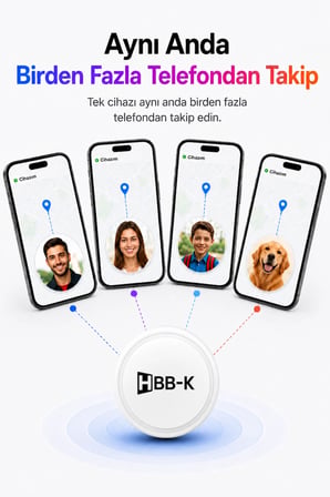 HBB-K Hapro Tag Ios & Android Uyumlu Airtag Akıllı Gps Takip Cihazı(BEYAZ)