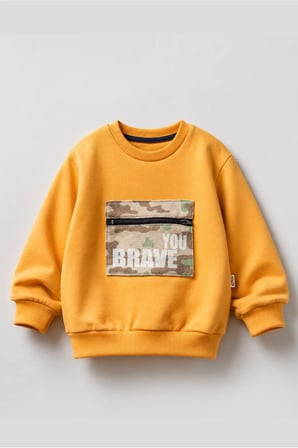 Erkek Çocuk Kamuflaj Desenli Uzun Kol Sweatshirt