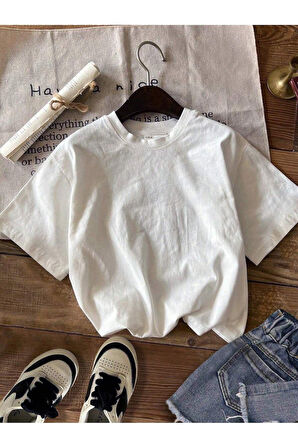 Unisex Harflar Baskılı Oversize Tshirt