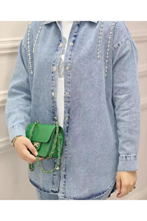 Kadın Kot Ceket Pantolon İkili Kot Takım