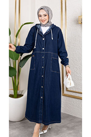 Kadın Düğmeli Kot Kap