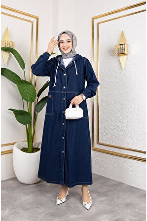 Kadın Düğmeli Kot Kap