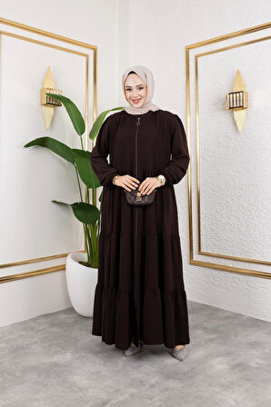 Kadın Fermuarlı Cepli Ayrobin Ferace