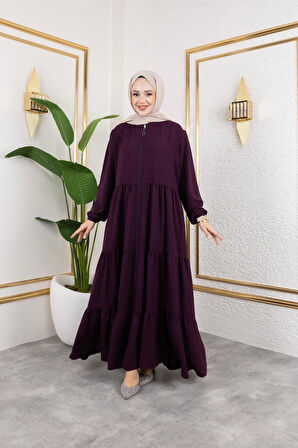 Kadın Fermuarlı Cepli Ayrobin Ferace