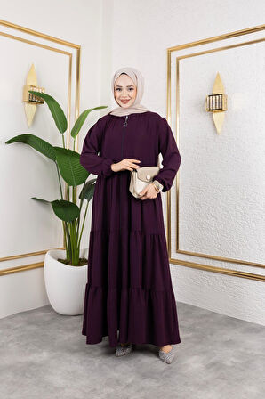 Kadın Fermuarlı Cepli Ayrobin Ferace