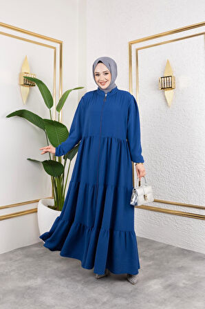 Kadın Fermuarlı Cepli Ayrobin Ferace