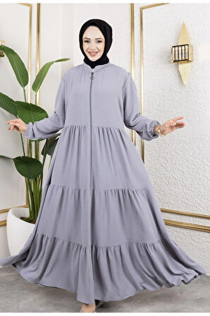 Kadın Fermuarlı Cepli Ayrobin Ferace