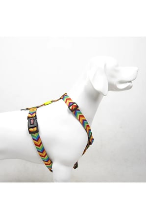 Rainbow H-tipi Göğüs Tasması Ayarlanabilir, Konforlu Ve Dayanıklı Desenli Köpek Tasması