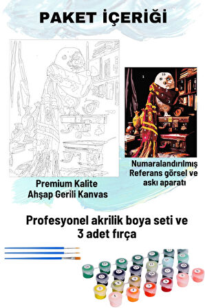 Sayılarla Boyama Seti Numaralı Tuval Fırça Boya 40x50 Cm - HARRYBAYKUŞ
