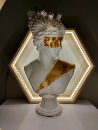 Diana 'Gold Mask and Belt' Dekoratif Heykel, Pop Art Roma Yunan Heykelleri