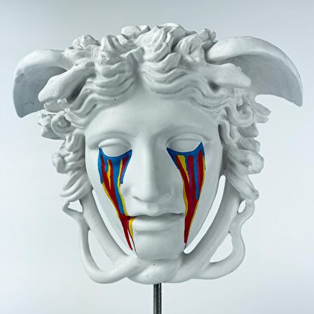 Medusa 'Coloring' Dekoratif Heykel, Pop Art Roma Yunan Heykelleri