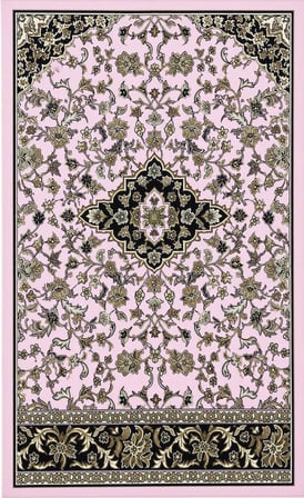 Pembe  Klasik Desenli Dijital Baskı Seccade – Geleneksel Motifli Namaz Seccadesi