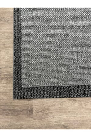 Modern Gri Çerçeveli Sisal Mutfak ve Antre Halısı