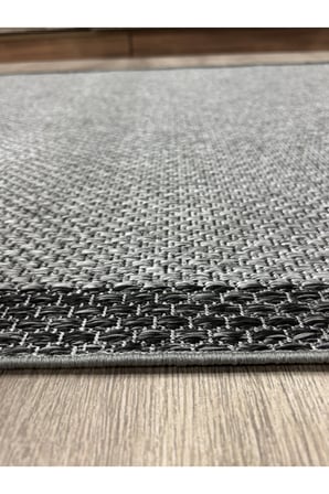 Modern Gri Çerçeveli Sisal Mutfak ve Antre Halısı