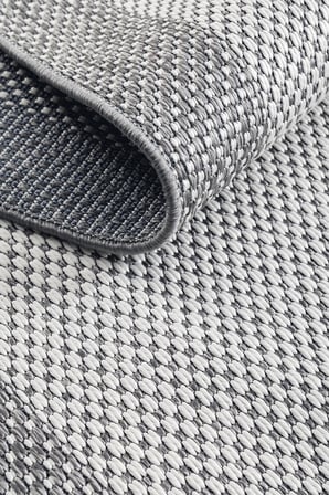 Modern Krem Gri Çerçeveli Sisal Mutfak ve Antre Halısı