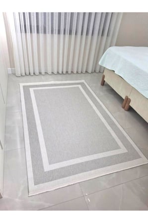 Modern Bej Sisal Dokuma Mutfak Halısı - Antre Yolluğu