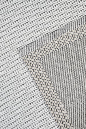 Modern Bej Gri Çerçeveli Sisal Dokuma Mutfak Halısı - Antre Yolluğu